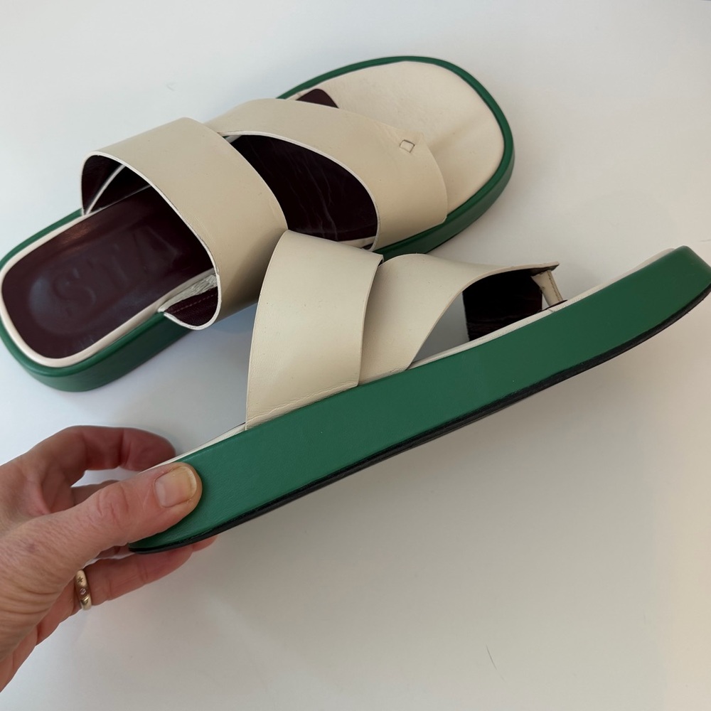 Staud sandals cream and green size 39 (9) - Picture 6 of 7